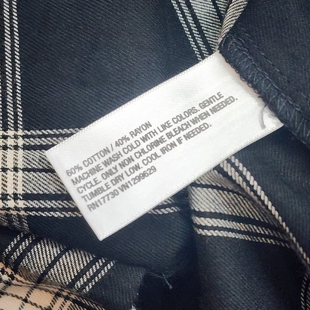 Knox Rose Black‎ & White Long Sleeve V-Neck Plaid Dress Women's Size M - NWT - Picture 6 of 6